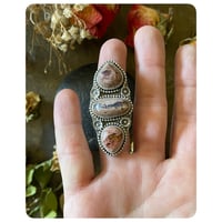 Image 3 of The Ishtar Bloom Ring - Triple Stack Mexican Cantera Opals and Sterling Silver