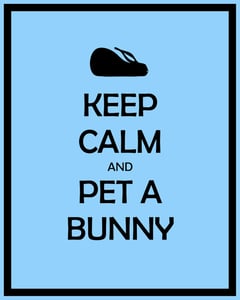 Image of 8x10 Keep Calm and Pet A Bunny Print - Black Text