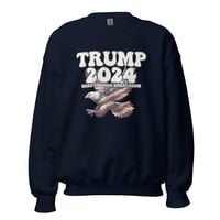 Image 5 of Trump 2024 MAGA Distressed Unisex Sweatshirt from PatriotsCo.com