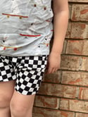 Black + White checkered Shorts 