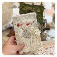 Image 6 of French shabby Chic tattered  Sewing Book/Needle book with lace samples