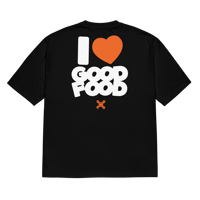 Image 2 of I LOVE GOOD FOOD (Black & Orange) Oversized Tee