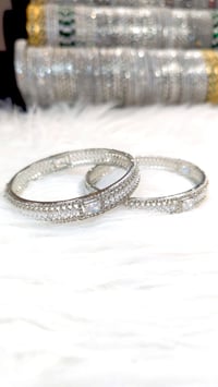Image 3 of 2 Pieces American Diamond Bangles Set_GPB_1208