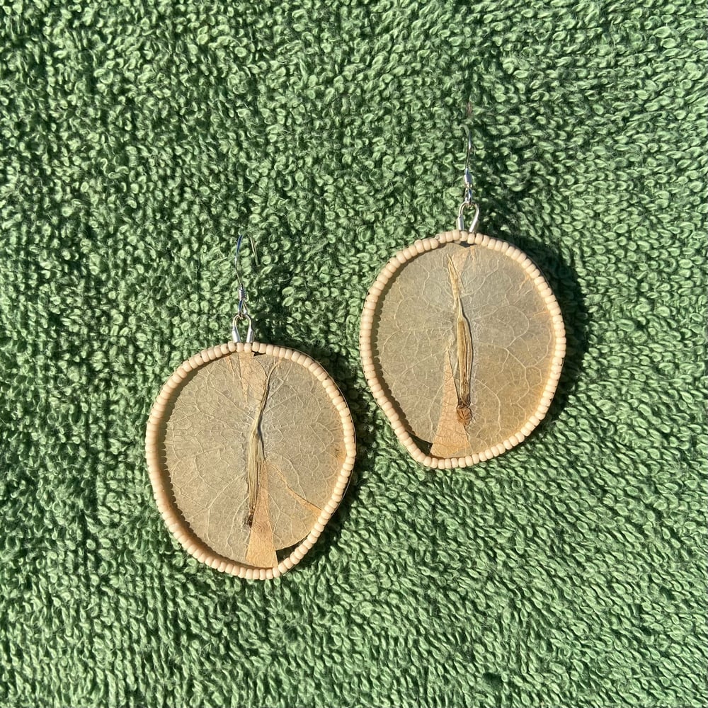 Image of Bougainvillea Petal Earrings - White