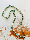 rosary style turquoise and gemstone necklace 