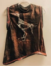 Image 1 of Hand-painted bird skeleton shirt 