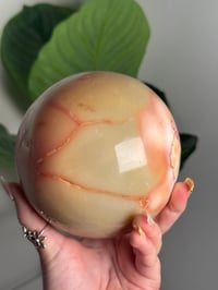 Image 3 of XL GREEN CARNELIAN SPHERE -MADAGASCAR- A