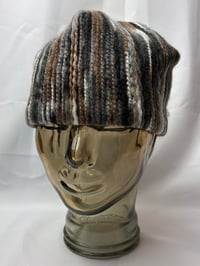 Image 2 of BROWN AND GREY KNIT BEANIE