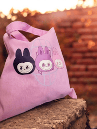 Image 1 of Hand Illustrated Labubu Tote Bags - by Jodi
