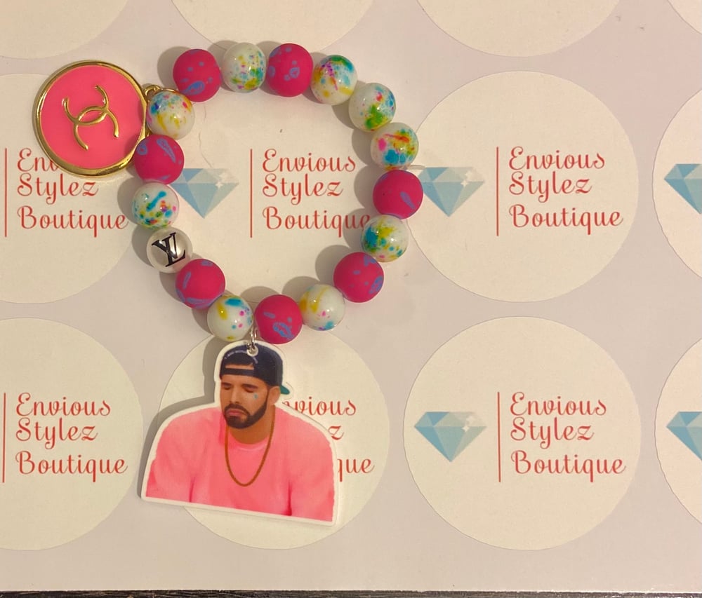 Image of Champagne papi/drake beaded bracelet 