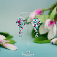 Bubble Confetti  fuchsiová-tyrkysová-bílá