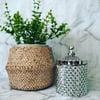 Geo Cut Glass Candle 230g - SILVER  **ONLY 6 AVAILABLE**