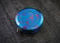 Image 2 of TEC Accessories Keychain Measuring Tape Splash Teal Magenta Removeable Clip
