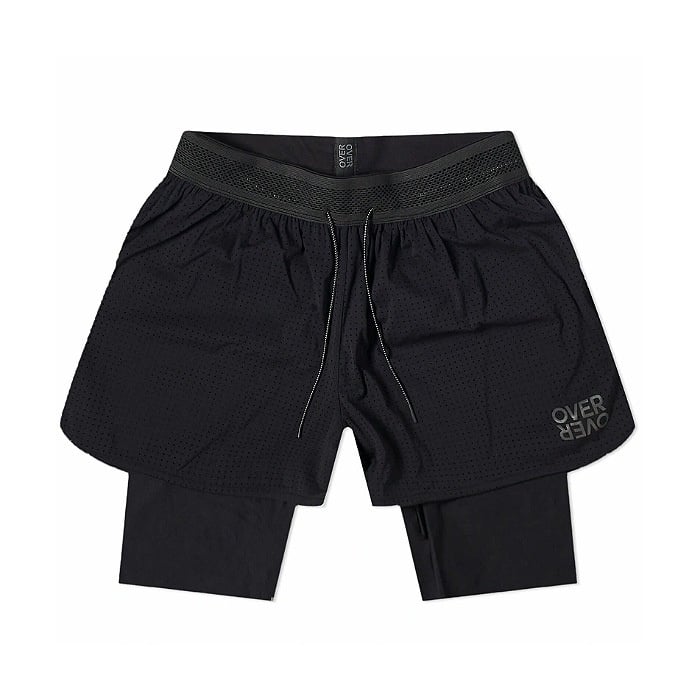 Image of OVER OVER 2 LAYER SHORT BLACK PERFORATED