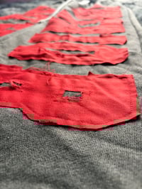 Image 2 of Black/Red Unisex Baggy Oversized Distressed Sweatpants 