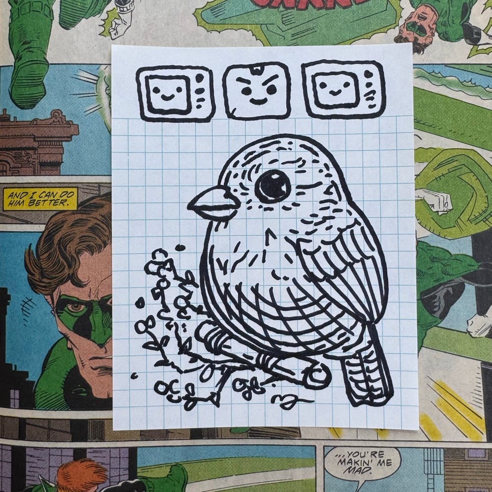 Image of Fat Bird Sharpie Sketch #87