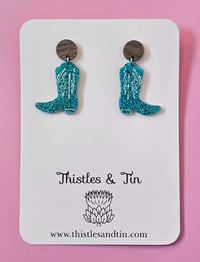 Image 2 of Western Boot Glitter Dangles 