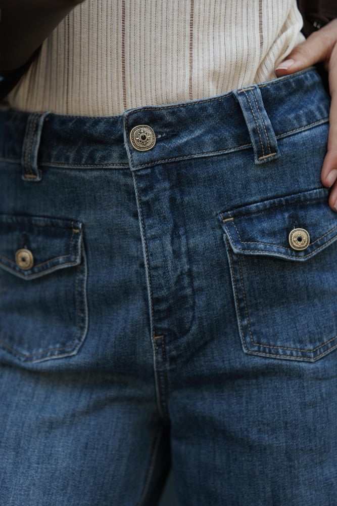 Image of Jean Flare Eloïse denim stone