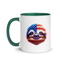 Image 19 of Independence Day Sloth USA Flag Coffee Mug