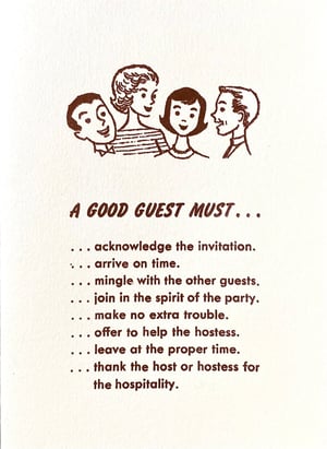 Image of A Good Guest Must... Greeting Card
