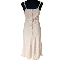 Image 4 of Transit Par Such Pale Pink Linen Blend Deep V Neck Midi Dress with Pockets  
