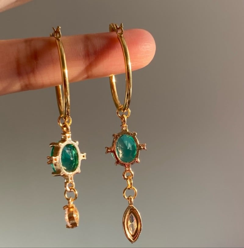 Image of ✨Lush Green Hoops Earrings ✨