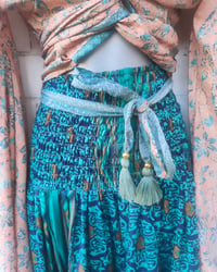 Image 3 of Zara Split Skirt- Jade and teal blue