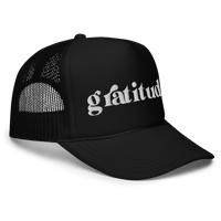 Image 1 of Gratitude Trucker (White on Black)