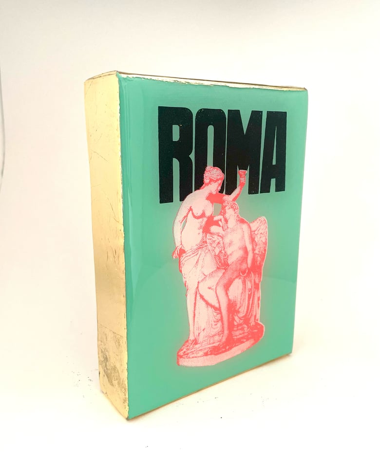 Image of Roma Statue Mint Green/Black/Hot Orange. (NOTE:LARGER SIZE)