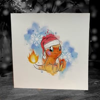 Premium Quality Charmander Christmas Card