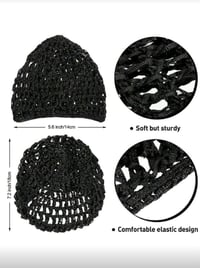 Image 2 of One-Piece Crocheted Mesh Hairnet