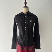 Image 3 of Batsu club frilly blouse in black