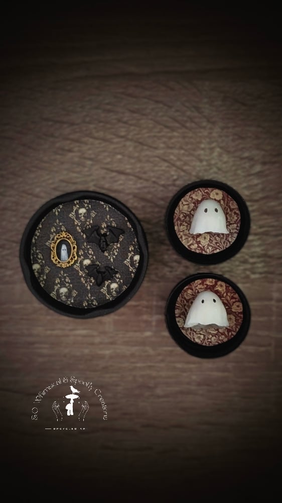 Image of (FREE U.S. SHIPPING) "Tiny Walls" Ghost Magnet/ "Vintage Floral" Ghost Set
