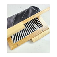 Image 3 of Black Leather & Timber Clutch