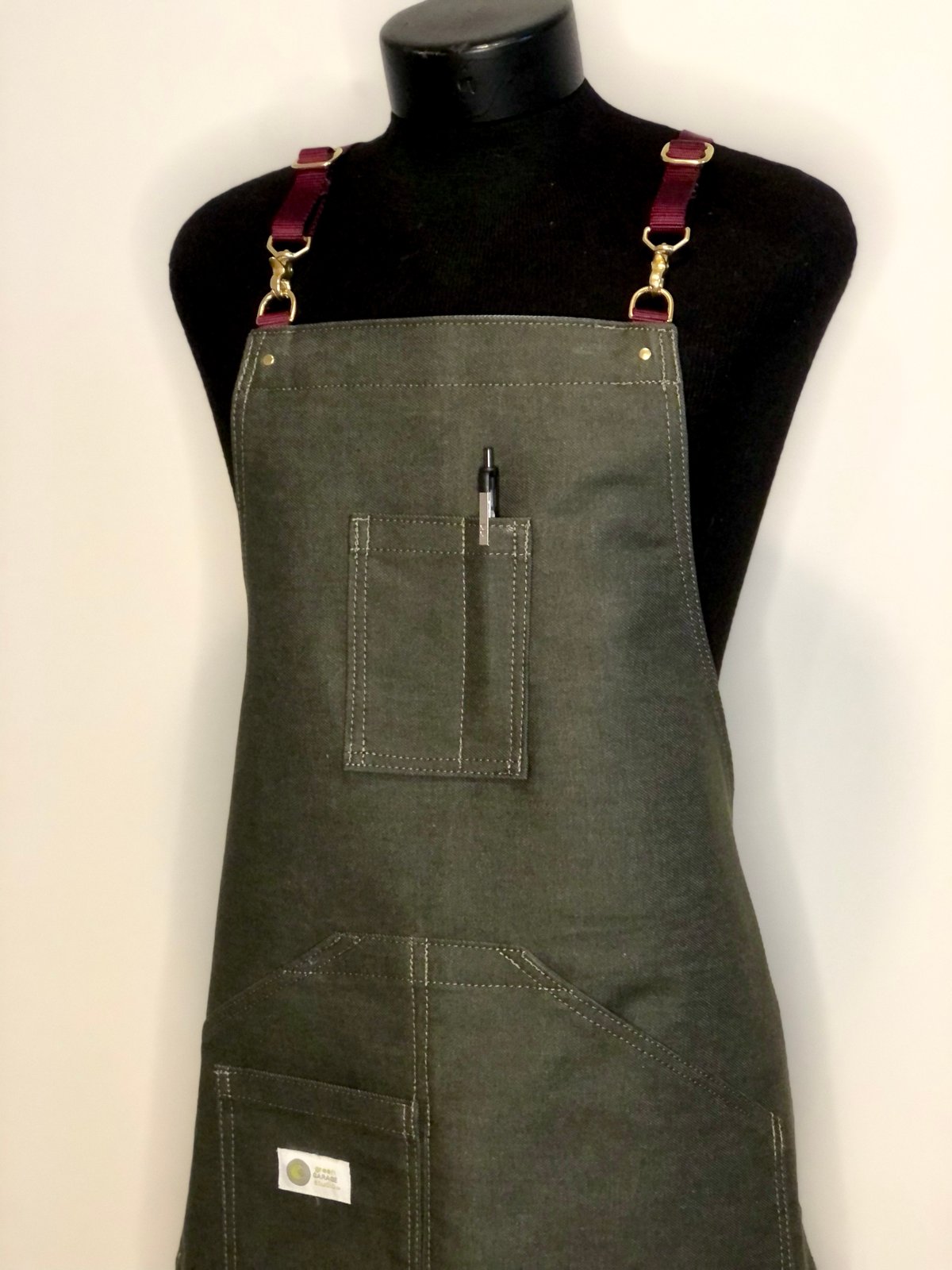 Wax Canvas Shop Apron | OLD GLORY Heritage | Made In USA Waxed Bib ...