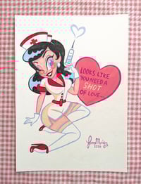 Betty Page Gouache Painting