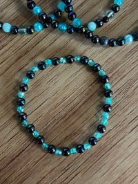 Image 5 of Teal and Black Midnight Glitz Tumbler Bracelet Stack