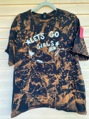 Image of XL Lets Go Girls Orca Bleach Dye Shirt