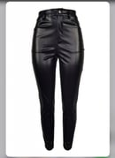 Image 1 of Sabrina black leather pants 