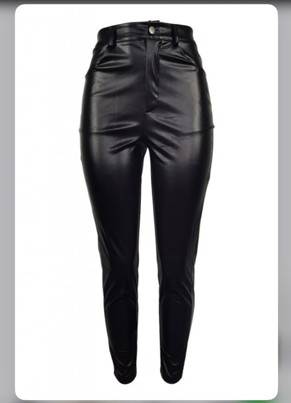 Image of Sabrina black leather pants 