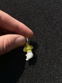 Image 3 of Translucent yellow mushroom character pendant 
