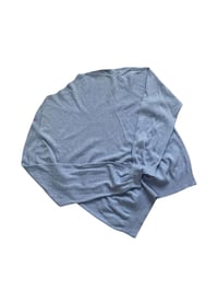 Image 2 of Polo Ralph Lauren V-Neck Pullover in Light Grey Pima Cotton