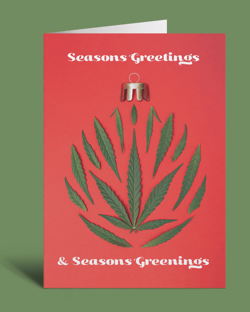 Image of Cannabis Christmas Cards | 5x7 Folded Greeting Card Blank Inside