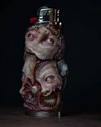 Image 3 of Face Off collectible lighter sleeve, original sculpt, functional art OOAK