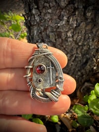 Image 4 of Needle Sword Garnet Hybrid Sterling Silver