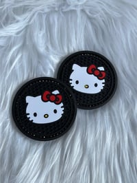 Car Water Cup Mat Black Rhinestones