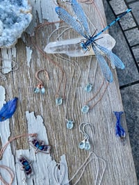 Image 2 of Simple Aquamarine Gem Drop Necklace