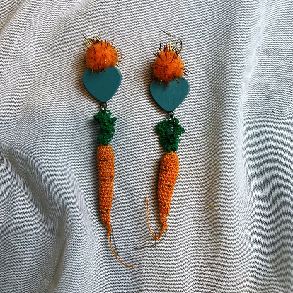 Image of CARROTS crocheted earrings