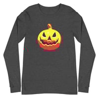 Image 17 of Long Sleeve Tee (Adult M/F) - Jack O Lantern Vintage Red-Yellow