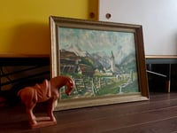 Image 2 of Oil Village Landscape on Board